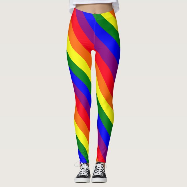 Rand Mönster Pride Färg Leggings (Framsida)