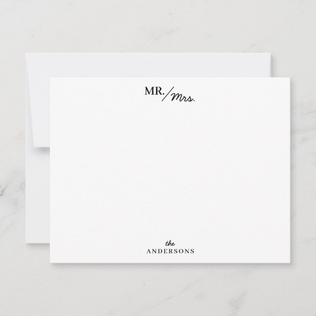 Rand Mr. och Par Personlig Stationery Anteckningskort (Framsida)