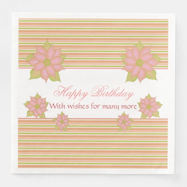 Rand och Blommigt i centrum Pappersservett (Framsida)