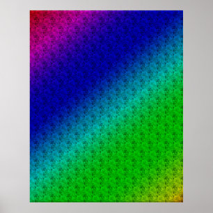 Rand och blommor med färgad diagonal poster