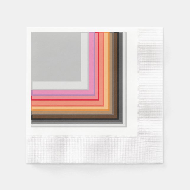 rand och fyrkanter med flera färger pappersservett (Framsidan)