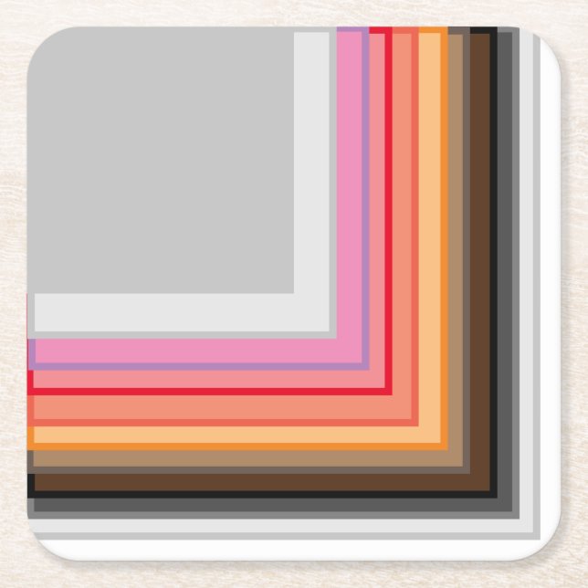 rand och fyrkanter med flera färger underlägg papper kvadrat (Framsidan)