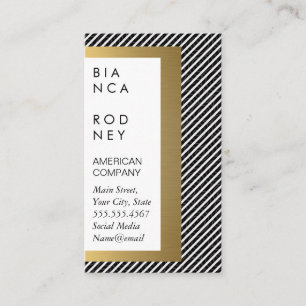 Rand och Guld Metallic Lagrar Visitkort