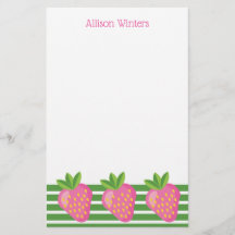 Rand och jordgubbar Personlig Stationery