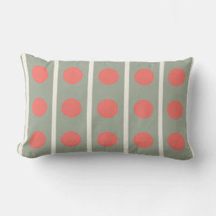 Rand och Polka dots i Orange och Cream Lumbarkudde