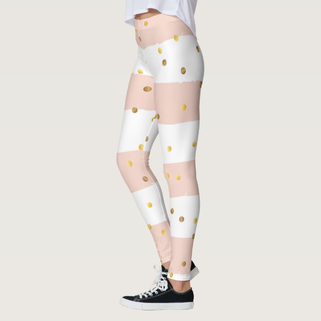 Rand och Polka dots Leggings (Vänster)