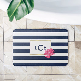 Rand och Rosa Peony Monogram Bath Mat Badrumsmatta
