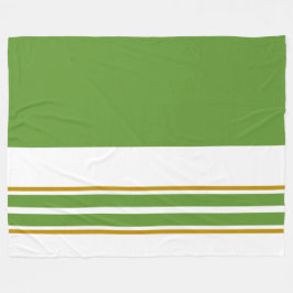 Rand på Ljust grönt dubbel Tävla på vit Fleecefilt