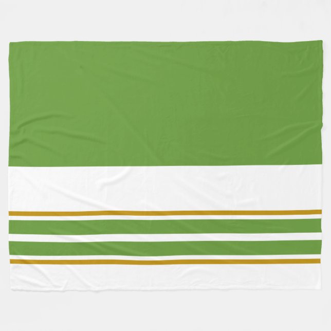 Rand på Ljust grönt dubbel Tävla på vit Fleecefilt (Framsidan (Horisontell))