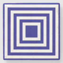 Rand på marinblå och vit ruta stenunderlägg