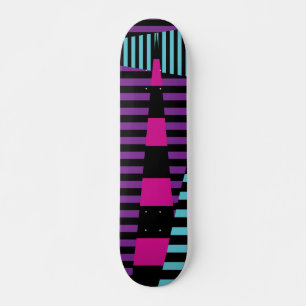 Rand på Rand - Rosa, Lila, blått och svart Mini Skateboard Bräda 18,5 Cm