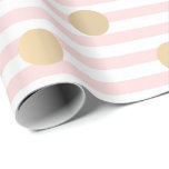 Rand Pastel Rosa ros White Linjer Polka dots Presentpapper<br><div class="desc">Minimalism och elegance Glam och Chic Delikat Wrapping Papper</div>