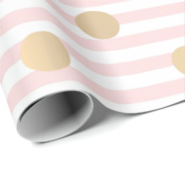Rand Pastel Rosa ros White Linjer Polka dots Presentpapper
