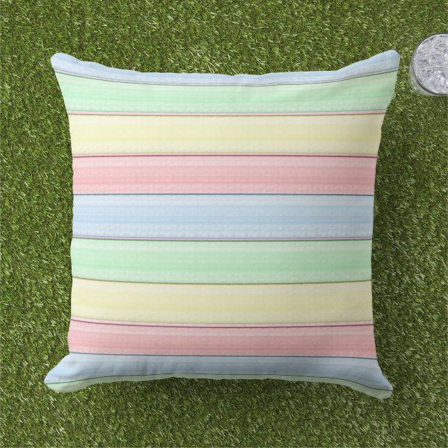 Rand Pastellfärgad modern geometrisk Kudde (Gräs)