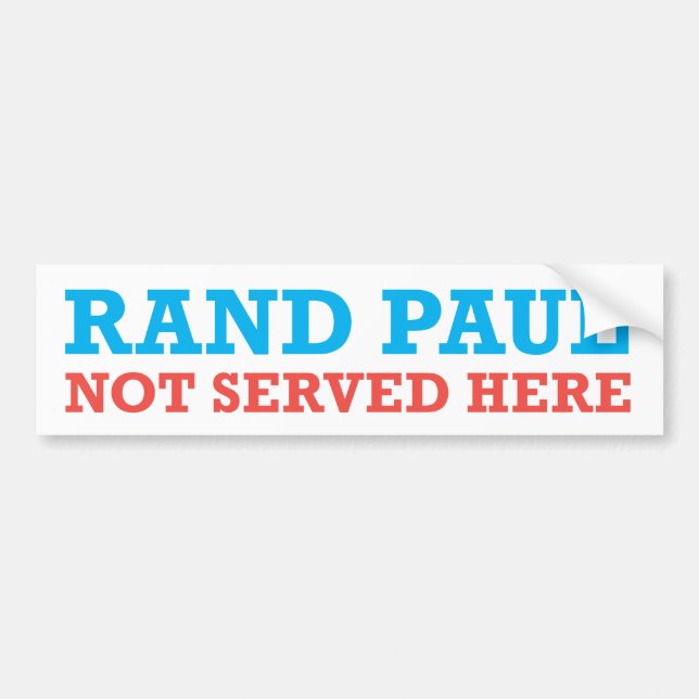 Rand Paul Inte Serverad Här patriotisk dekal (Framsidan)
