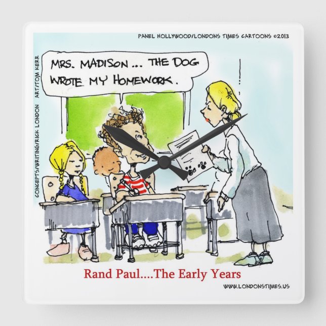 Rand Paul The Tidigt Åears Funny Wall Clock Fyrkantig Klocka (Framsida)