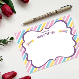 Rand Personlig Teacher Stationery Note Tack Kort