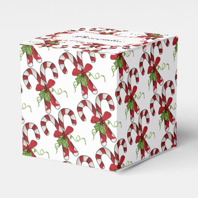 Rand Polkagrisar med Holly och Bow Presentaskar (Framsidan Sidan)