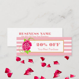 Rand rabatt på Classy Guld Ram Rosa ros Mini Visitkort