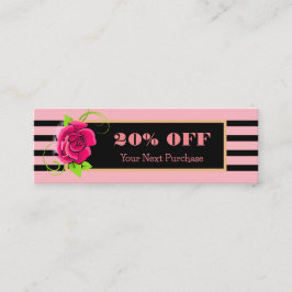 Rand rabatt på Classy Guld Ram Rosa ros Mini Visitkort