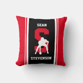 Rand Red and Black Football Dekorativ kudde