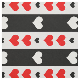 Rand Red Black White Heares Textile Tyg