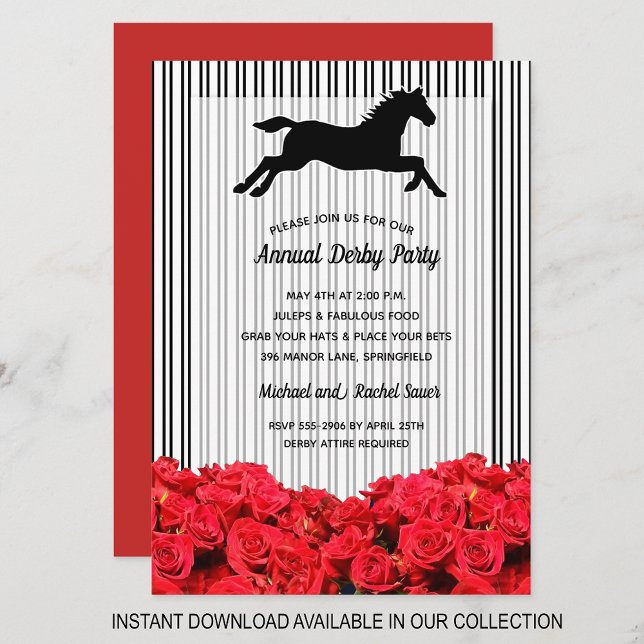 Rand Ro Derby Horse Tävla Party Investigations (INSTANT DOWNLOAD available in our collection to send your invitations digitally.)