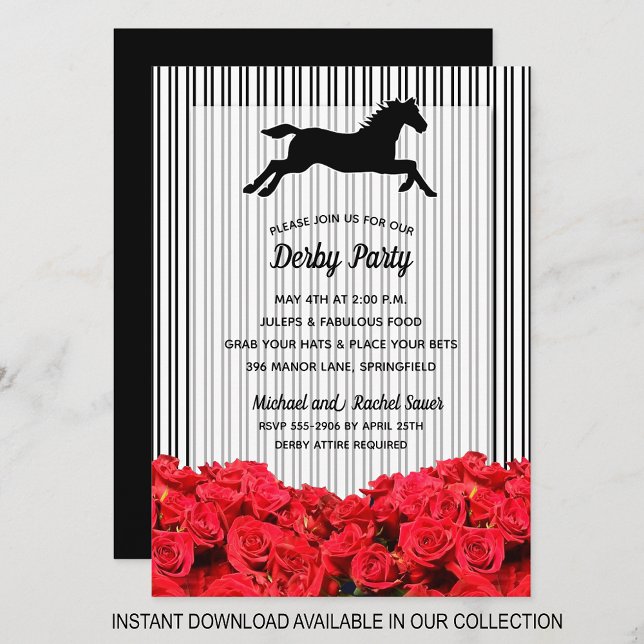 Rand Ro Derby Horse Tävla Party Investigations (INSTANT DOWNLOAD available in our collection to send your invitations digitally.)