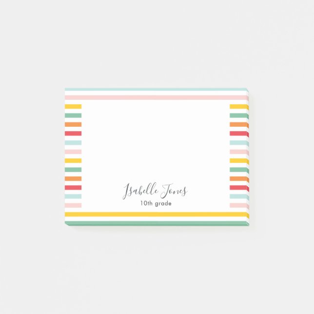 rand-roligtens lysande regnbågskollegium post-it block (Framsida)