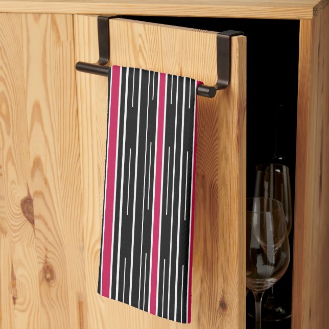 Rand Rosa Black Kitchen Hand Towel Kökshandduk (Thirds Fold)