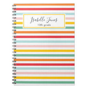 rand-skolans ljusa, färgstarka regnbåge anteckningsbok