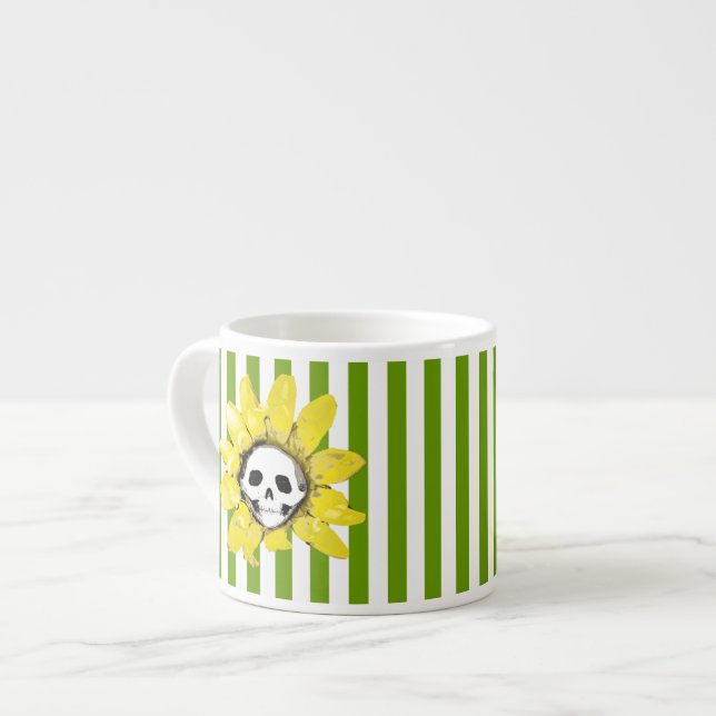 RAND Skull Solrosétiny Tea Kopp Espressomugg (Framsida vänster)