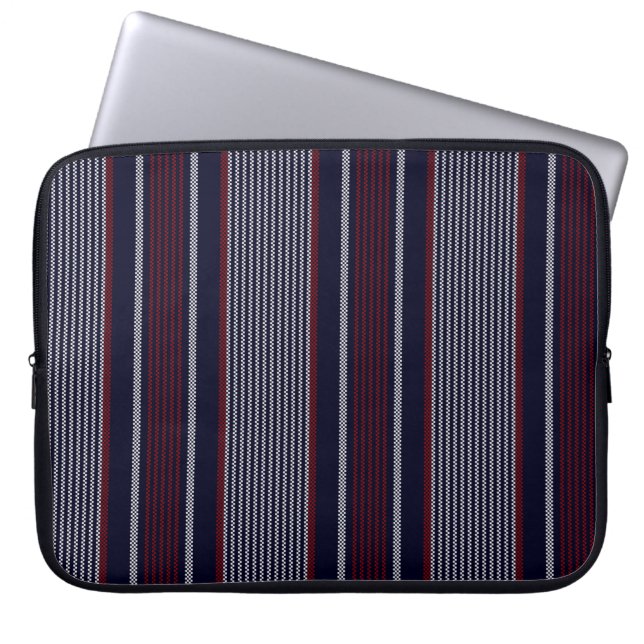 Rand, sömlöst, mönster med marinblått, r laptop fodral (Framsidan)