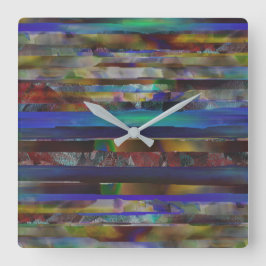 Rand, Torn, den digitala färgaden struktur Fyrkantig Klocka