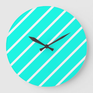 Rand Turquise & White Clock Stor Klocka