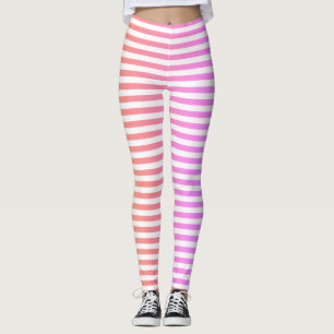 Rand Vågrät Rosa Peach White Classic Leggings