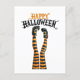 Rand Witch Leg Tights som lagrar Happy halloween Helg Vykort