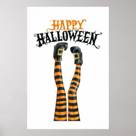 Rand Witch Leg Tights som lagrar Happy halloween Poster