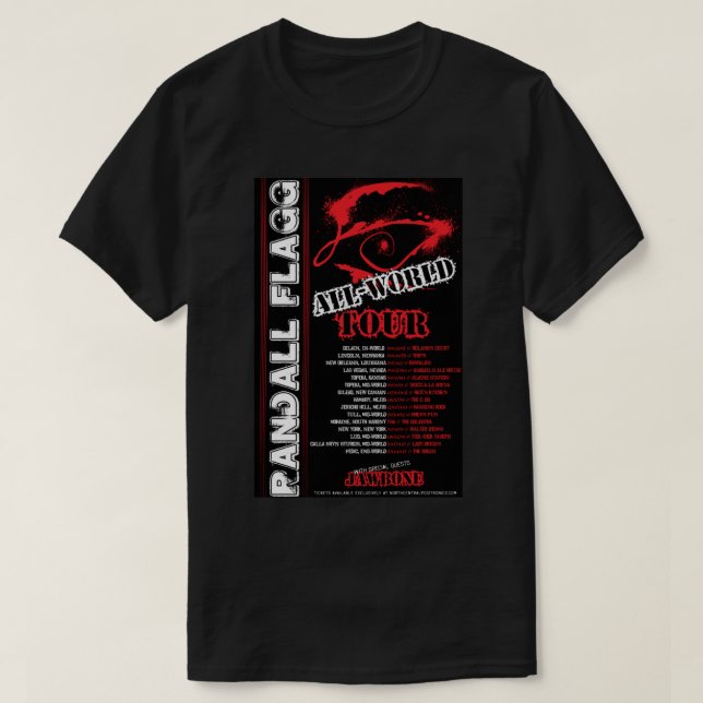Randall Flagg World Tour- 80s MetalRock Stil Clas T Shirt (Design framsida)