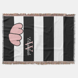 RANDAR FÖR CHIC THROW_PINK HEARTS/BLACK/WHITE MYSFILT