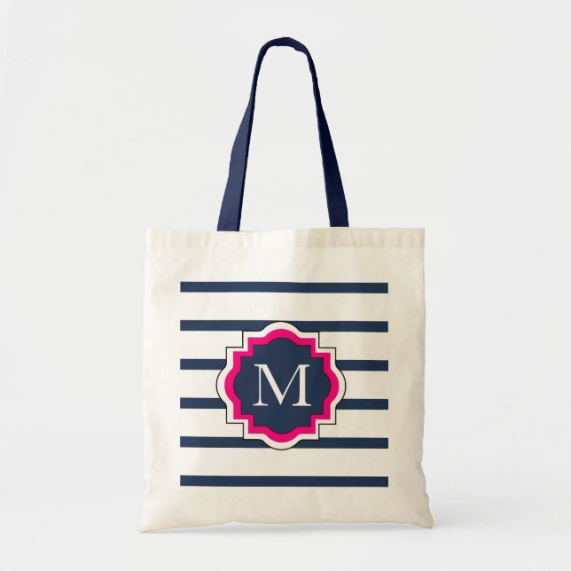 RANDAR FÖR CHIC TRAVEL/BAG_PREPPY 435 NAVY/WHITE TYGKASSE (Framsidan)