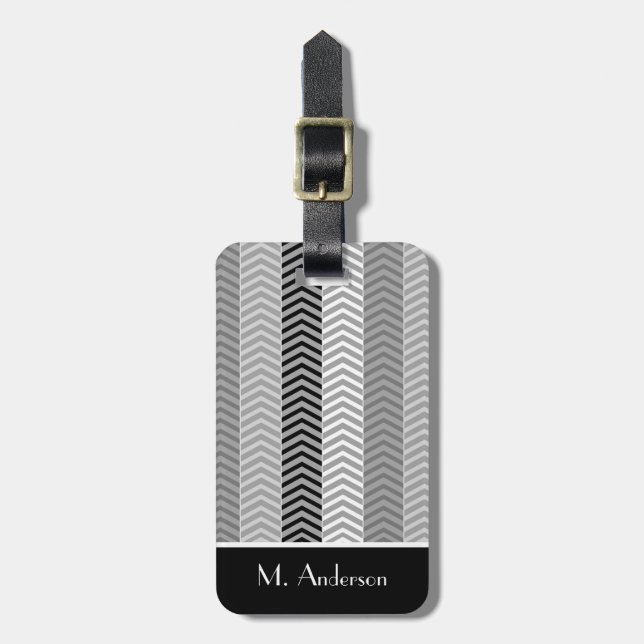 Randar för Contempory svart vitsparre med namn Bagagebricka (Vertikal Framsida)