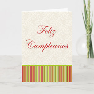 Randar för Feliz Cumpleaños spanska Kort
