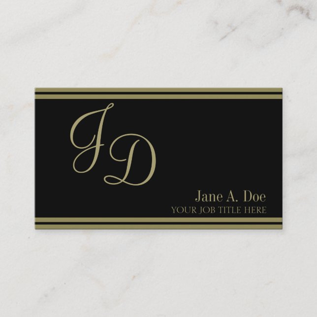 Randar för för YourProfession finaresvart/guld Visitkort (Framsida)