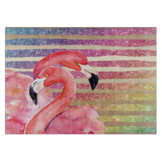 Randar för guld för vattenfärgFlamingosglitter