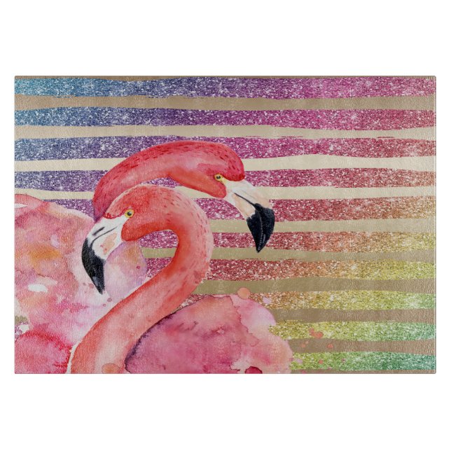 Randar för guld för vattenfärgFlamingosglitter (Framsidan)