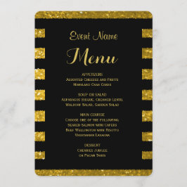 Randar för guld och för svart för middagmeny | meny
