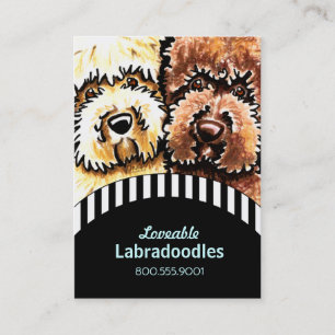Randar för hundavelsdjurLabradoodle svart Visitkort