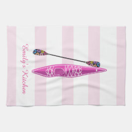 Randar för kajakflickarosor kökshandduk
