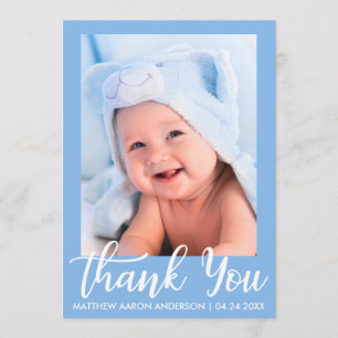 Randar för kort för tacknyfödd bebisblått